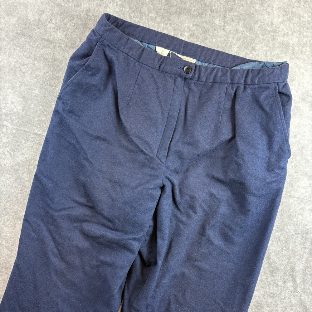 Vintage Pendleton Pants Womens 18 Blue 100% Virgin Wool Trousers Preppy Workwear